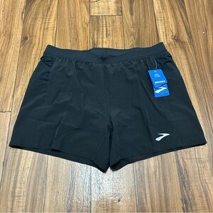 NEW Brooks Journey 5” 2-In-1 Lined Running Athletic Shorts Black Men’s Large